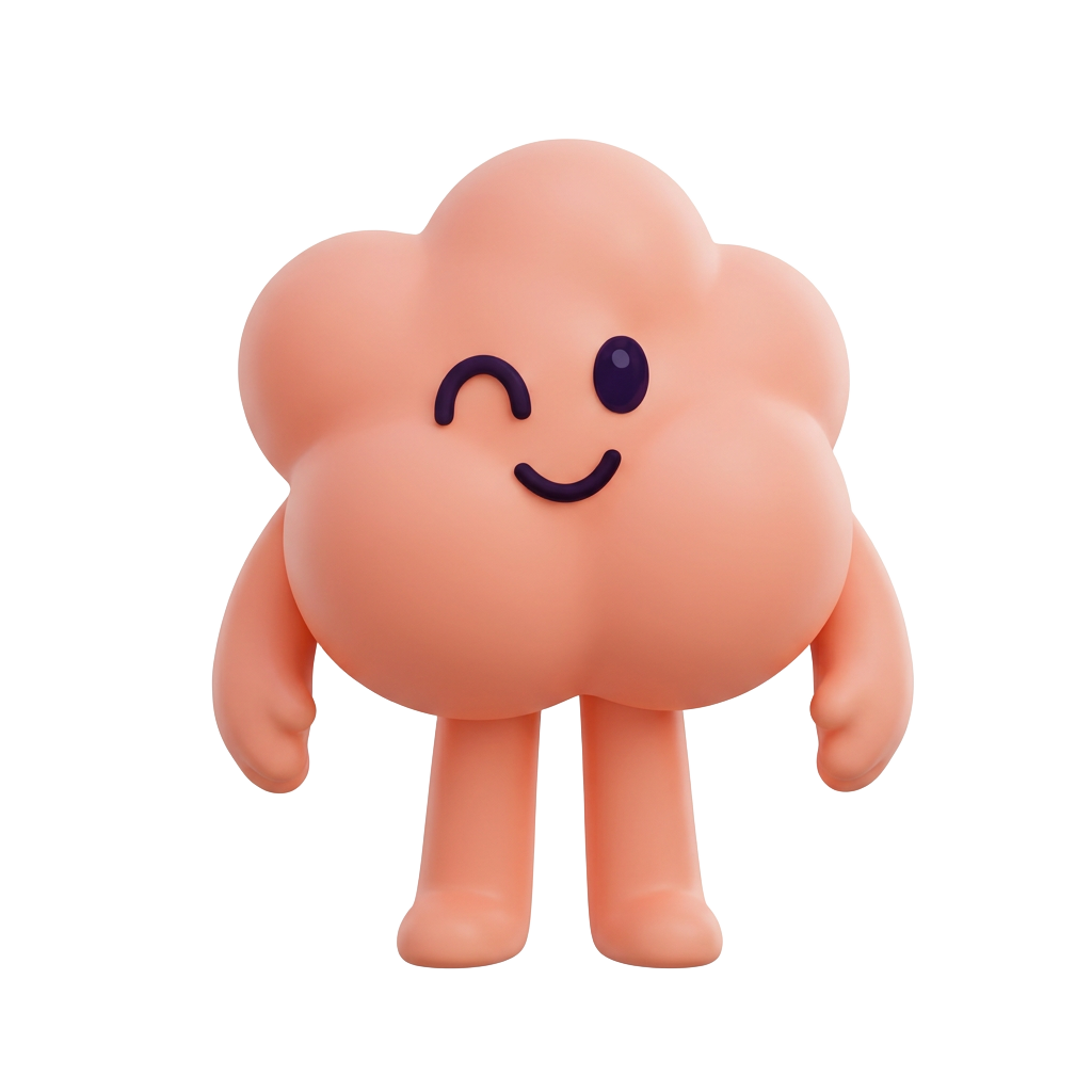 Mascote rosa da Fôlego acenando